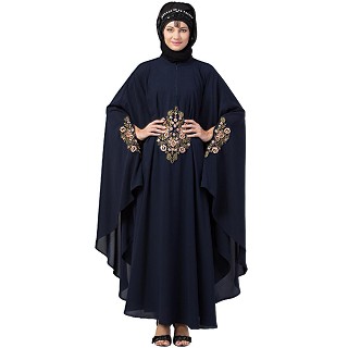 Designer Irani Kaftan with embroidery work- Navy blue